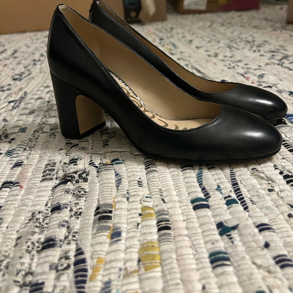 Genuine Black Leather Sam Edelman Heels
